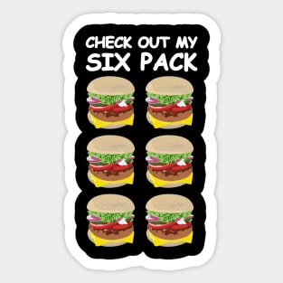 Check Out My Six Pack - Burger Version Sticker